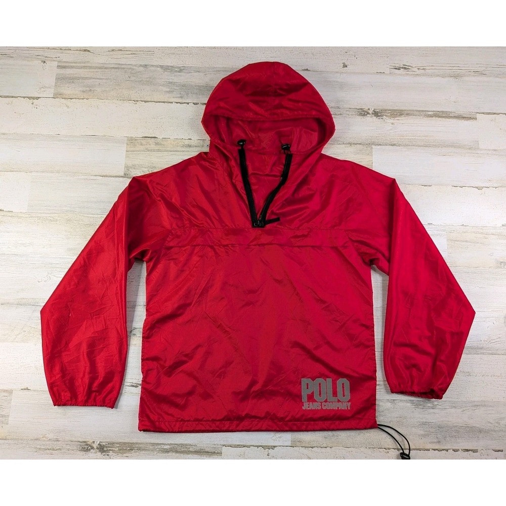 Vintage Ralph Lauren Polo Jeans Co Jacket Mens Small Ripstop Anorak Quarter Zip